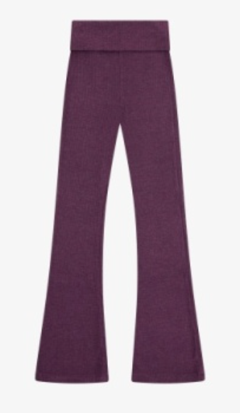 Hacci Rib Waisted Flare Pants In Fig