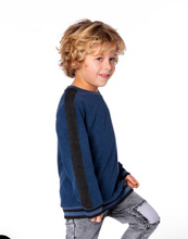 Load image into Gallery viewer, Dark Steel Blue Soft Flat Back nRibbed Sweatshirt
