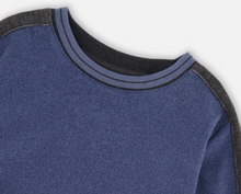 Load image into Gallery viewer, Dark Steel Blue Soft Flat Back nRibbed Sweatshirt
