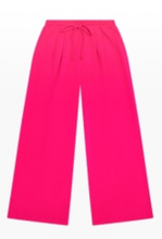 Load image into Gallery viewer, French Terry Pleated Wide Leg Pant In Fuchsia
