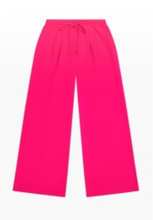 Load image into Gallery viewer, French Terry Pleated Wide Leg Pant In Fuchsia
