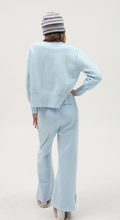 Load image into Gallery viewer, Cotton Fleece Split Hem Pocket Pant In Blue
