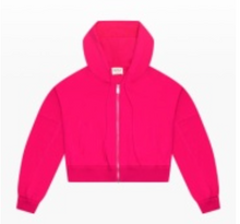 Load image into Gallery viewer, French Terry Raw-Edge Hoodie In Fuchsia
