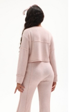 Load image into Gallery viewer, Hacci Rib Exposed Seam Pant In Rose
