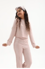 Load image into Gallery viewer, Hacci Rib Exposed Seam Pant In Rose
