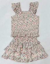Load image into Gallery viewer, Smocked Ruffle Tank With Tiered Mini Skirt Set
