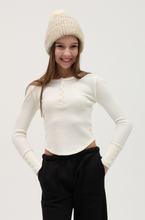 Load image into Gallery viewer, Waffle Long Sleeve Button Up Top
