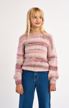 Load image into Gallery viewer, Knitted  Multicolored Striped Sequin Girl's Sweater
