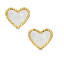 Load image into Gallery viewer, Mother Of Pearl Heart Stud Earrings
