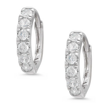 Load image into Gallery viewer, White CZ Hoop Earrings
