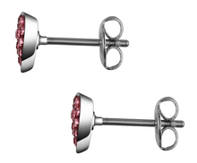 Load image into Gallery viewer, Pink Crystal Heart Stud Earrings
