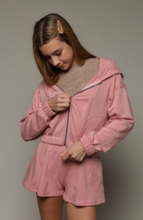 Load image into Gallery viewer, Pink French Terry Long Sleeve Zip-Up Hoodie
