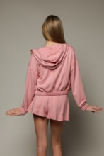Load image into Gallery viewer, Pink French Terry Long Sleeve Zip-Up Hoodie
