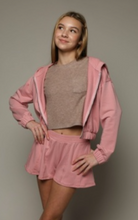 Load image into Gallery viewer, Pink French Terry Raw-Seamed Swing Short
