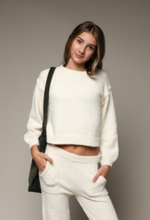 Load image into Gallery viewer, Cream Sherpa Pullover Sweater
