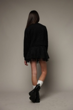 Load image into Gallery viewer, Eyelash V-neck Black Girl's Button Up Sweater
