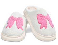 Load image into Gallery viewer, White Cozy Bows Slippers
