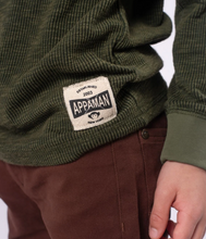 Load image into Gallery viewer, Dark Olive Craftsman Thermal Henley
