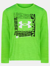 Load image into Gallery viewer, Boy&#39;s UA Logo Green/Black Frame Twist Tech Long Sleeve Tee
