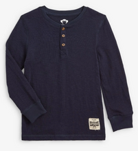 Load image into Gallery viewer, Navy Blue Craftsman Thermal Henley
