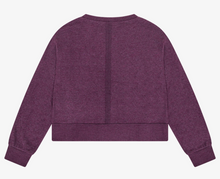 Load image into Gallery viewer, Hacci Jersey Cropped Split Neck Tunic In Fig
