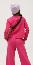 Load image into Gallery viewer, Waffle Long Sleeve Scoop Neck In Fuchsia

