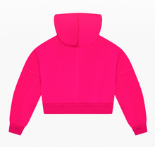 Load image into Gallery viewer, French Terry Raw-Edge Hoodie In Fuchsia
