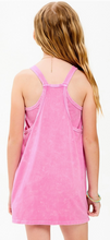 Load image into Gallery viewer, Pink Mineral Wash Mini Dress With Inner Romper
