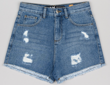 Load image into Gallery viewer, Distressed Medium Wash Denim Shorts

