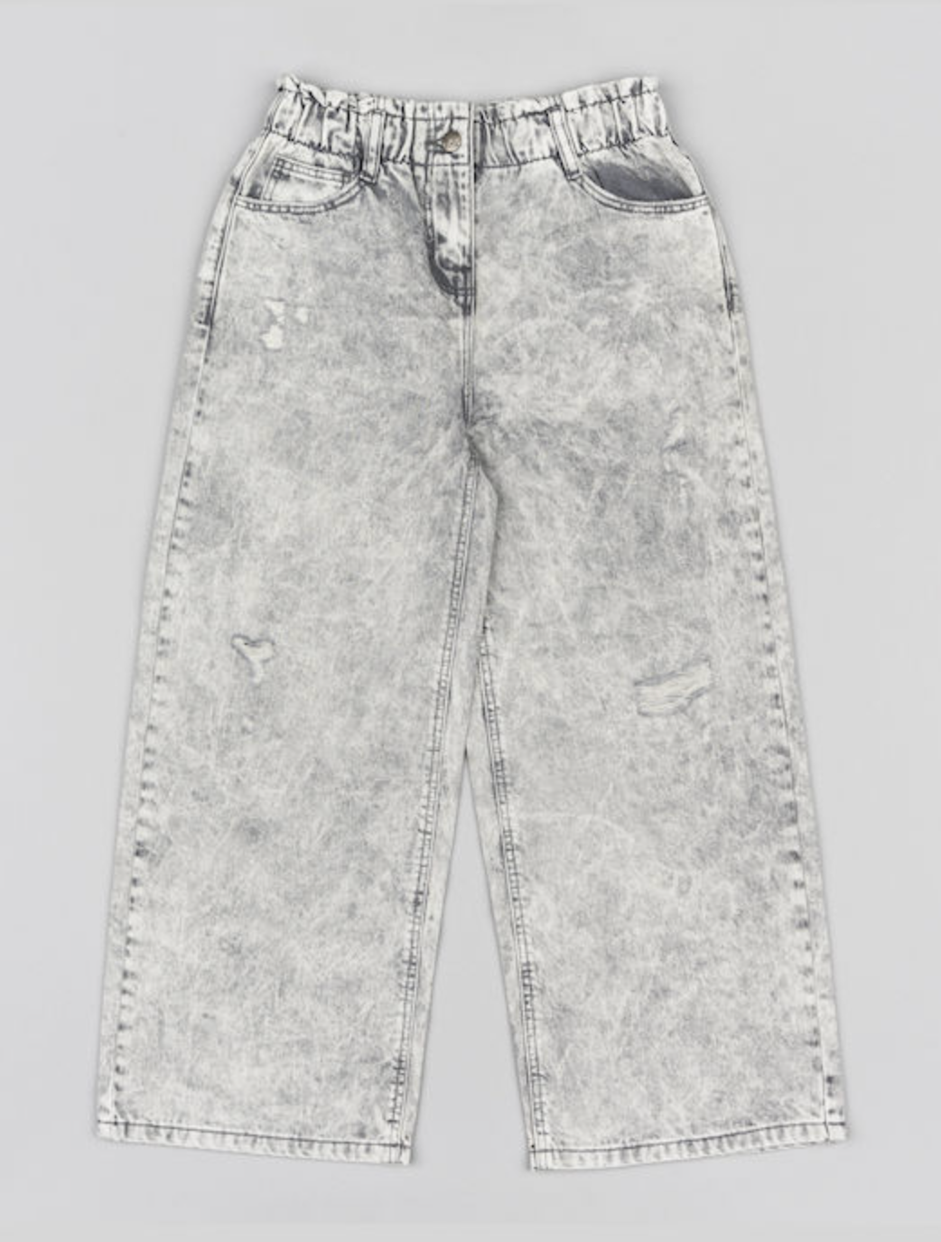 Acid Wash Boyfriend Ankle Denim