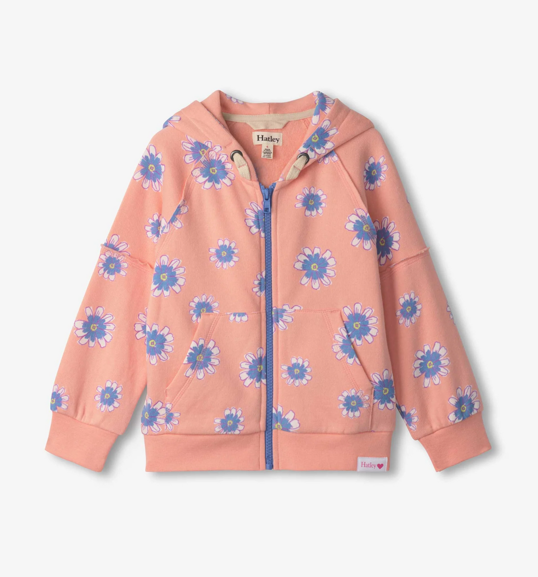 Doodle Daisy Raw Edge Hoodie