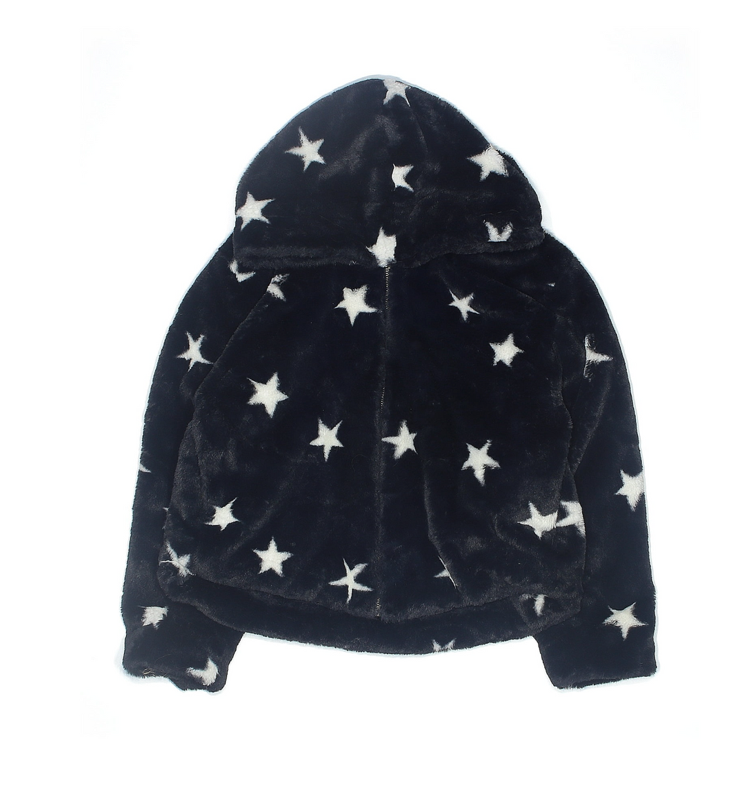 Black Star Faux Fur Bomber Jacket