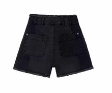 Load image into Gallery viewer, Black Fray High Waisted Jean Shorts
