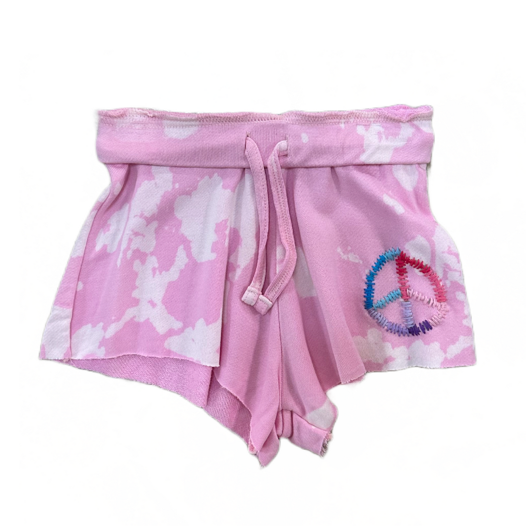 Pink Tie Dye Embroidered Short