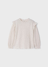 Load image into Gallery viewer, Ivory Polka Dot Ruffled Top

