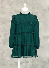 Load image into Gallery viewer, Pine Plumeti Chiffon Dress
