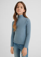 Load image into Gallery viewer, Dusty Blue Ribbed High-Neck Top
