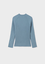 Load image into Gallery viewer, Dusty Blue Ribbed High-Neck Top

