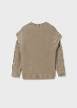 Load image into Gallery viewer, Taupe Braided Knit Sweater
