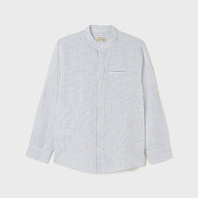 Load image into Gallery viewer, Light Blue Stripes Mandarin Button Up
