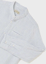 Load image into Gallery viewer, Light Blue Stripes Mandarin Button Up
