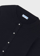 Load image into Gallery viewer, Black Ribbed Cardigan

