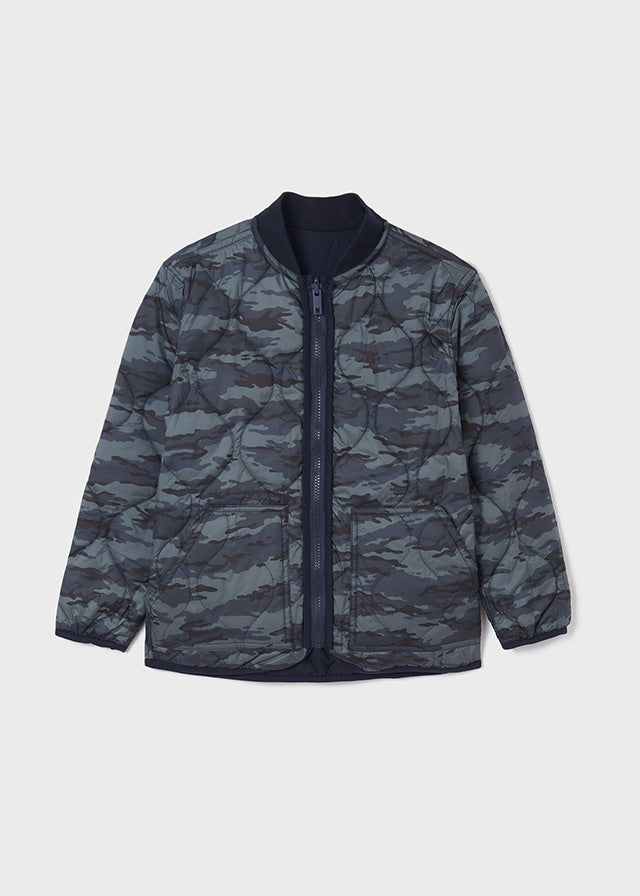 Navy/Camo Quilted Reversible Bomber Jacket