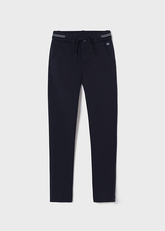 Navy Slim Fit Structured Pant