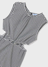 Load image into Gallery viewer, Black Stripes Cut-Out Romper
