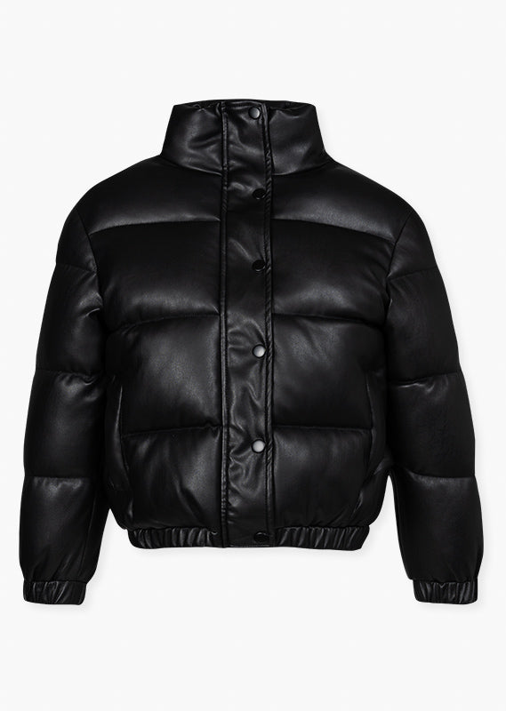 Black Quilted Puffer Coat