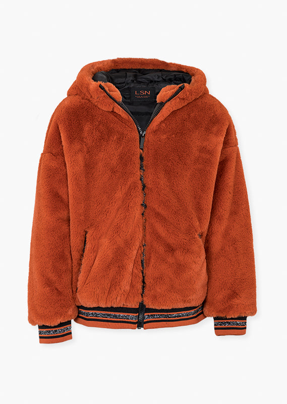 Rust Faux Fur Jacket