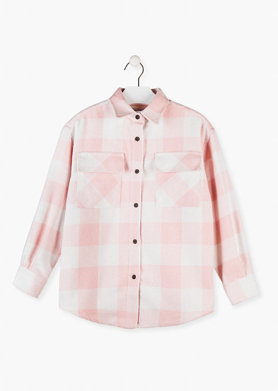 Baby Pink Plaid Shacket