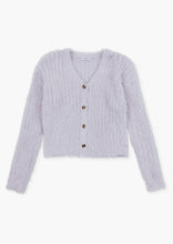 Load image into Gallery viewer, Lilac Hair Rib Cardigan Sweater
