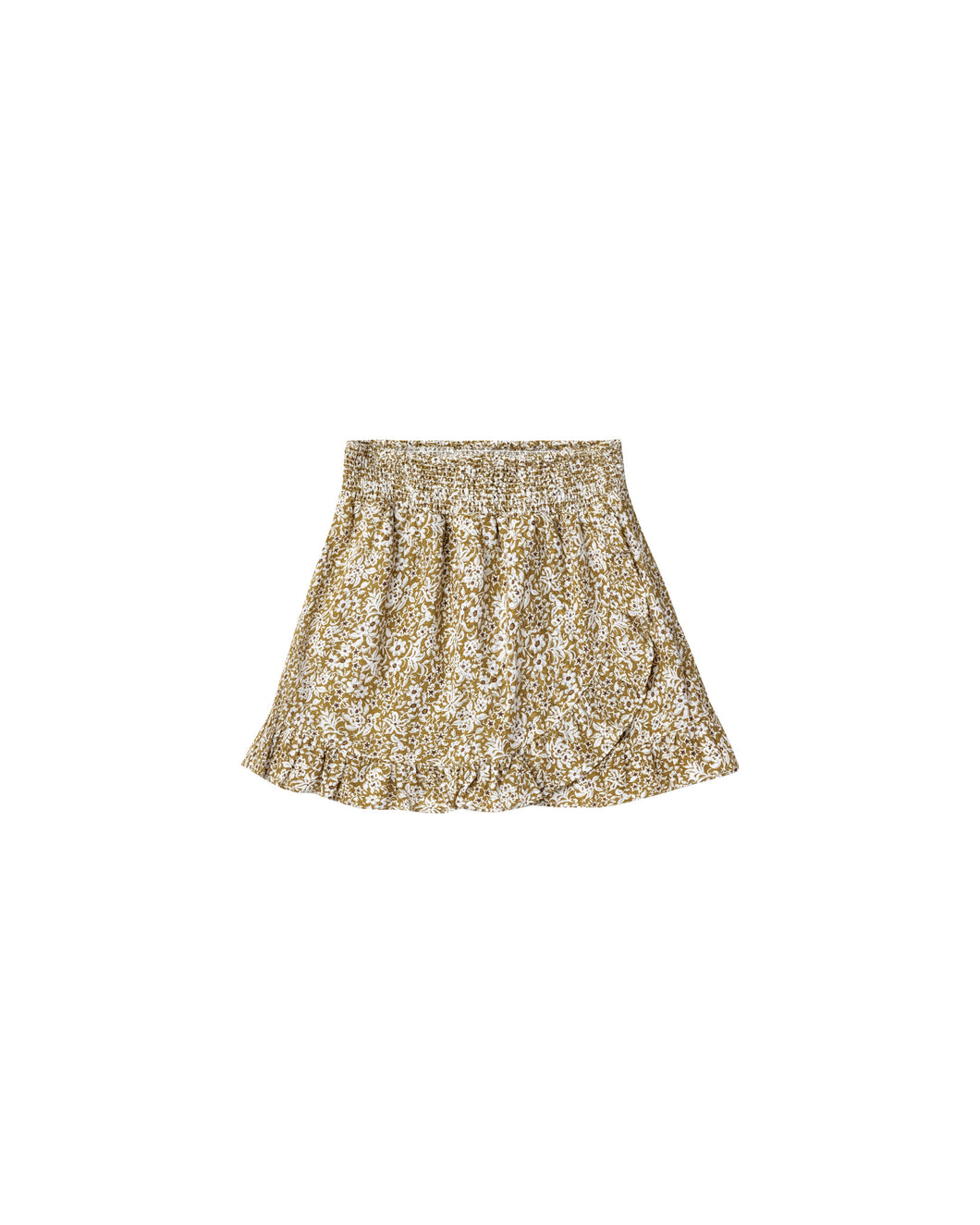 Golden Ditsy Ruffle Wrap Skirt